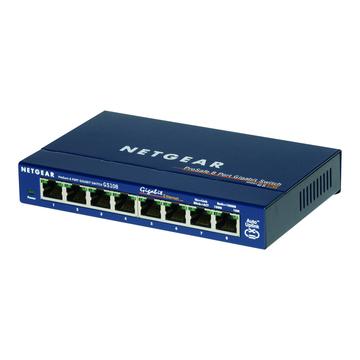 Bilde av Netgear Gs108 8-porters Gigabit Ethernet-svitsj - Blå