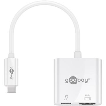 Goobay USB-C til HDMI & USB-C PD 60W Adapter Kabel - Hvit