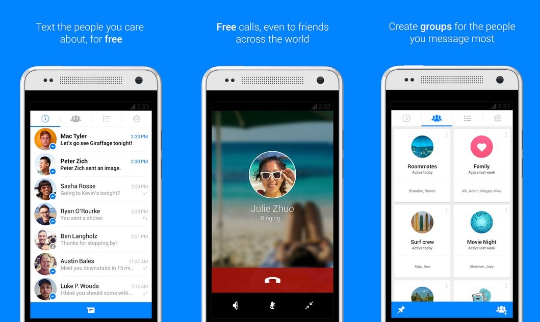 Ny versjon av Facebook Messengerapp Ring vennene gratis!