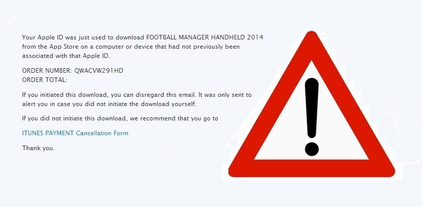 Falsk e-post fra Apple Store