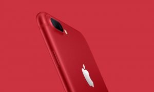 En rød iPhone