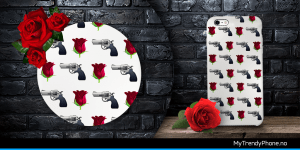MyTrendyPhone - egendesignet deksel - pistoler og roser