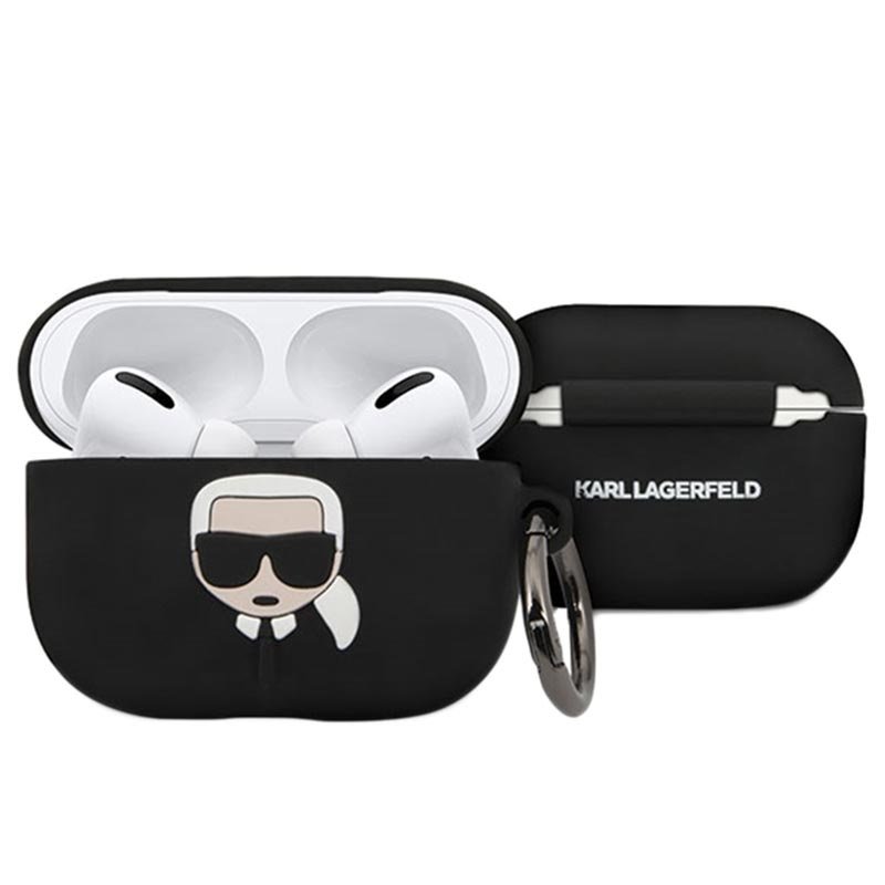 AirPods Pro deksel i silikon med Karl Lagerfeld logotyp