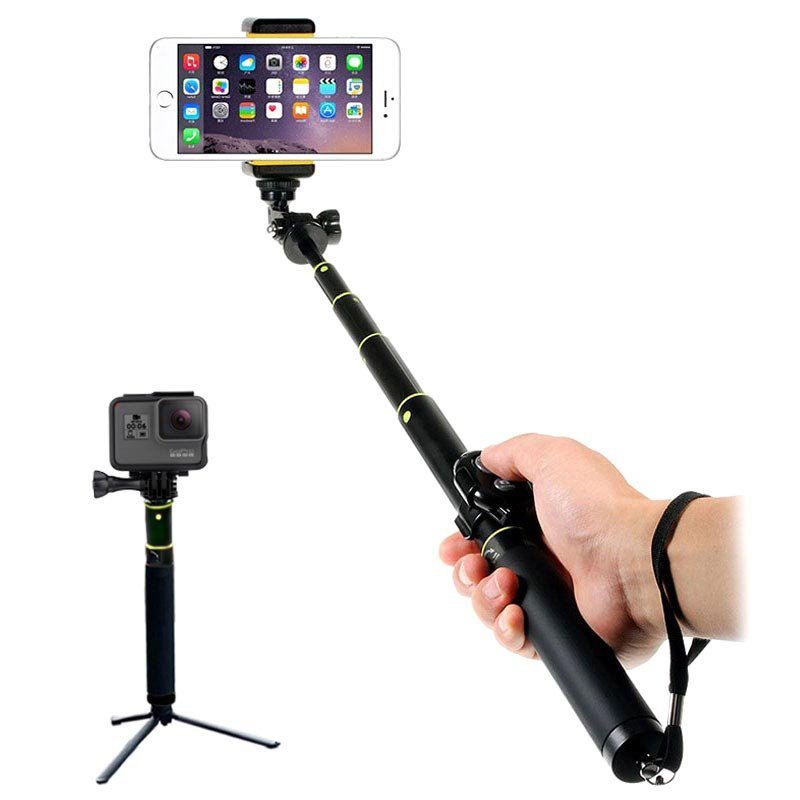 H611 uttrekkbar selfie stick i svart