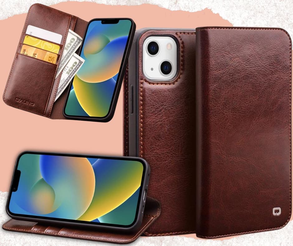 Qialino Classic Wallet Leather etui til iPhone 14 
