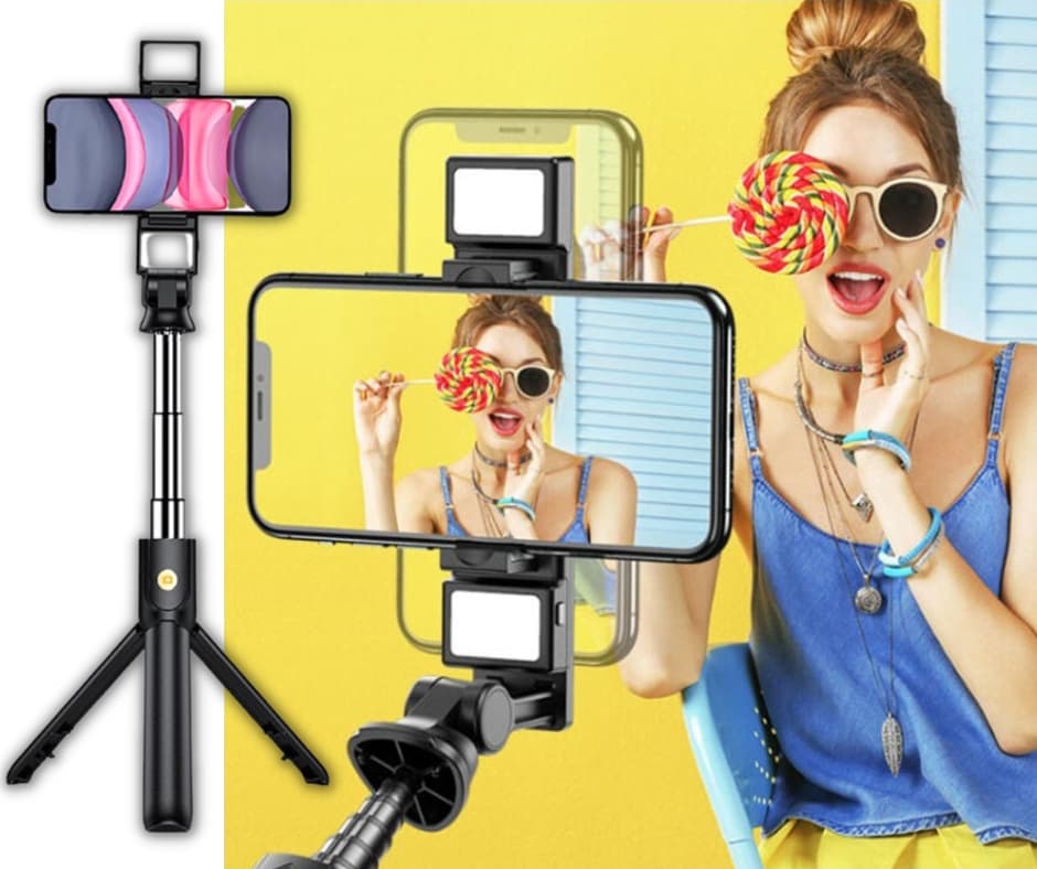 multifunktionel selfiestang og tripod stativ