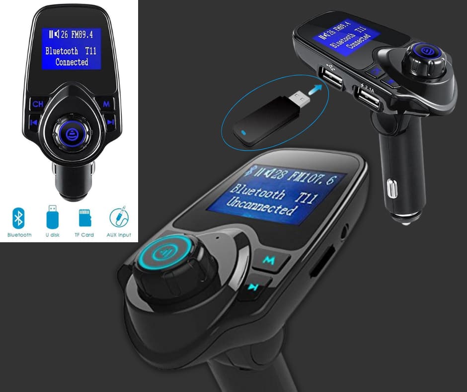 T11 Bluetooth FM transmitter og billader