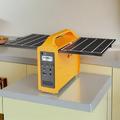 Eg013Li 100W 76.8Wh bærbar strømstasjon med sammenleggbart solcellepanel - gul