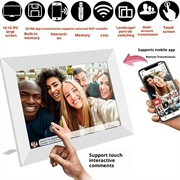 10.1" HD WiFi digital fotoramme med trådløs foto-/videooverføring - hvit