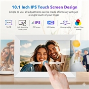 10.1" HD WiFi digital fotoramme med trådløs foto-/videooverføring - hvit