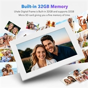 10.1" HD WiFi digital fotoramme med trådløs foto-/videooverføring - hvit