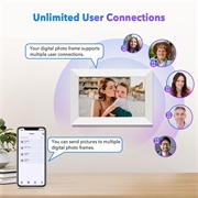 10.1" HD WiFi digital fotoramme med trådløs foto-/videooverføring - hvit