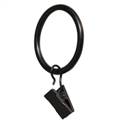 10 deler kraftige dusjforhengsringer med klips - Svart