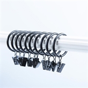 10 deler kraftige dusjforhengsringer med klips