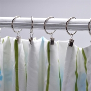 10 deler kraftige dusjforhengsringer med klips