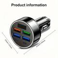 100W 6-Port Fast Car Charger PD/QC3.0 - 2x USB-C, 4x USB-A - Black