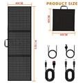 100W bærbart 3-foldig solcellepanel og lader for camping og fotturer - IP65 - svart
