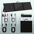 100W bærbart 3-foldig solcellepanel og lader for camping og fotturer - IP65 - svart