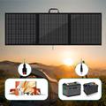 100W bærbart 3-foldig solcellepanel og lader for camping og fotturer - IP65 - svart