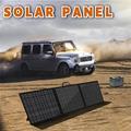 100W bærbart 3-foldig solcellepanel og lader for camping og fotturer - IP65 - svart