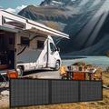 100W bærbart 3-foldig solcellepanel og lader for camping og fotturer - IP65 - svart