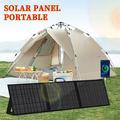 100W bærbart 3-foldig solcellepanel og lader for camping og fotturer - IP65 - svart
