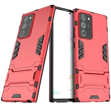 Armor Series Samsung Galaxy Note20 Ultra Hybrid-deksel med Stativ - Rød