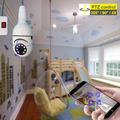 1080p WiFi PTZ-overvåkningskamera med E27-lampeholder og nattesyn - hvit
