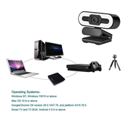 1080p Full HD Webkamera med Mikrofon og LED Fill Light A55