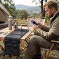 10W sammenleggbar solcellepanel-lader for camping og friluftsliv
