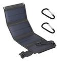 10W sammenleggbar USB-solcellelader/strømbank med 4 paneler - svart