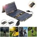 10W sammenleggbar USB-solcellelader/powerbank med 4 paneler - kamuflasje