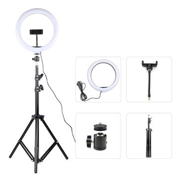 10" USB-drevet ringelys med 160cm teleskopstativ for videoopptak i direktesendinger