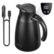 12V/24V elektrisk vannkoker til bil med smart temperaturregulering - 1200ml - svart