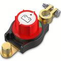 12V/24V hovedbryter for negativ batterifrakobling med toppklemmer til bil, lastebil, bobil og båt
