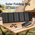 12W solcellepanel-lader med 5 uttak for camping og friluftsliv