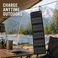 12W solcellepanel-lader med 5 uttak for camping og friluftsliv