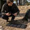 12W solcellepanel-lader med 5 uttak for camping og friluftsliv