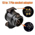 13-pinners til 7-pinners tilhengeradapter 12V - 2 stk. - svart