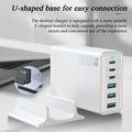 135W GaN-stasjonærlader / 6-porters høyhastighetsladestasjon - 3 x USB-C, 3 x USB-A - Svart