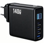 140W GaN-vegglader med TFT-skjerm - 3x USB-C, 1x USB-A
