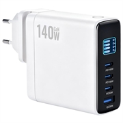 140W GaN-vegglader med TFT-skjerm - 3x USB-C, 1x USB-A - hvit