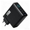 140W GaN-vegglader med TFT-skjerm - 3x USB-C, 1x USB-A