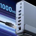 15-i-1 USB-C-dokkingstasjon med stativ - grå