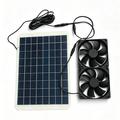 15W solcellepanel med ventilasjonssystem med to vifter til dyrehus - IP68, 18V