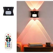 16-farget RGB-LED-nattlampe med fargeovergang og bevegelsessensor - lysprojeksjon opp/ned