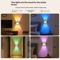 16-farget RGB-LED-nattlys med bevegelsessensor - lysprojeksjon opp/ned - hvit