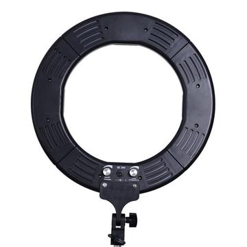 18" dimbar LED Selfie Ring Light Fill-in-lampe for studiofotografering med telefonholder - Svart