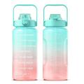 2,2 l vannflaske BPA-fri sportsdrikkeflaske med sugerør og tidsmarkør Sportsmotiverende vannkanne 