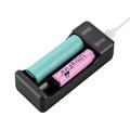 Smart USB-lader for Li-ion-batteri med 2 spor - 3.7V/4.2V - Svart